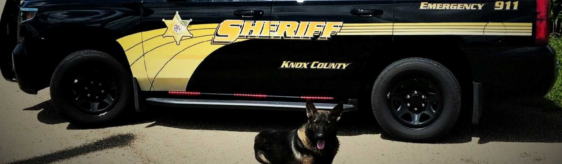 K-9 with patrol vehicle