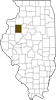 Map showing Knox County location within the state of Illinois